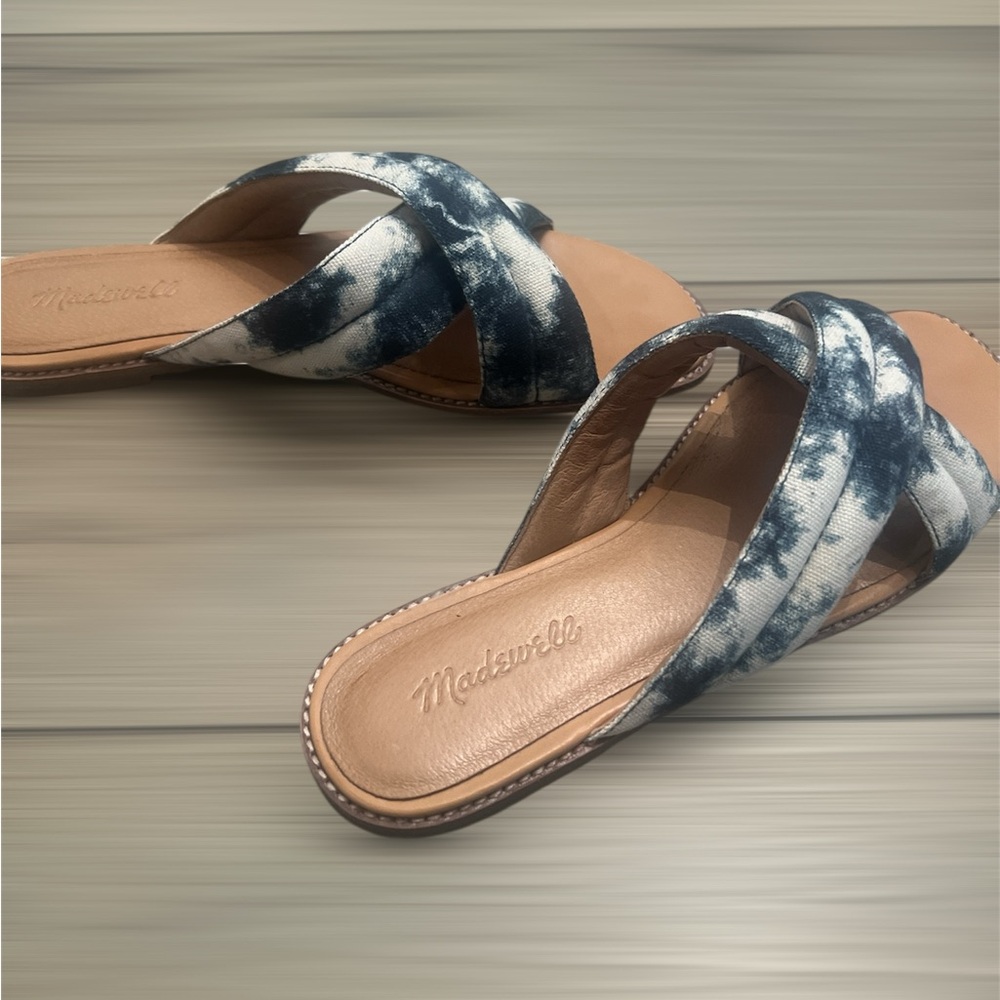 Madewell Blue Tie-Dye Women's Mules - Picture 3 of 4